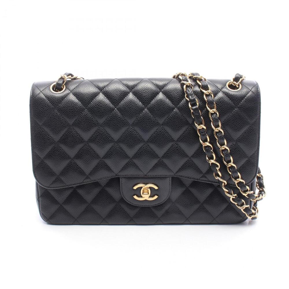 Chanel CHANEL Large Matelassé 30 Classic Double Flap Shoulder Bag Handbag Cav...